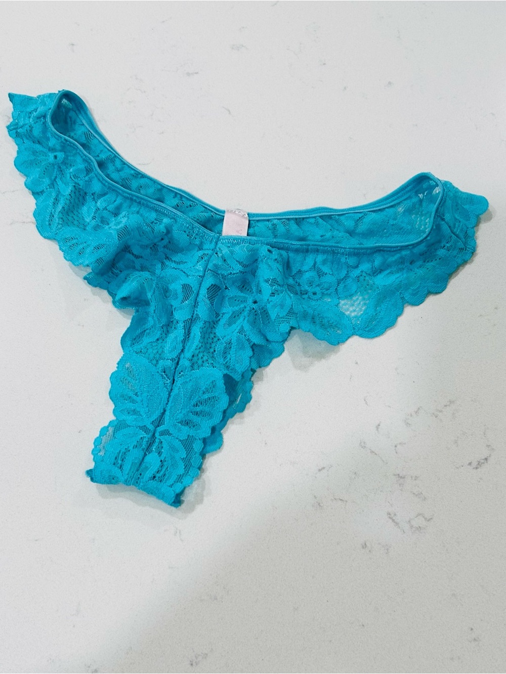 Victoria’s Secret Turquoise Lace Thong Panty